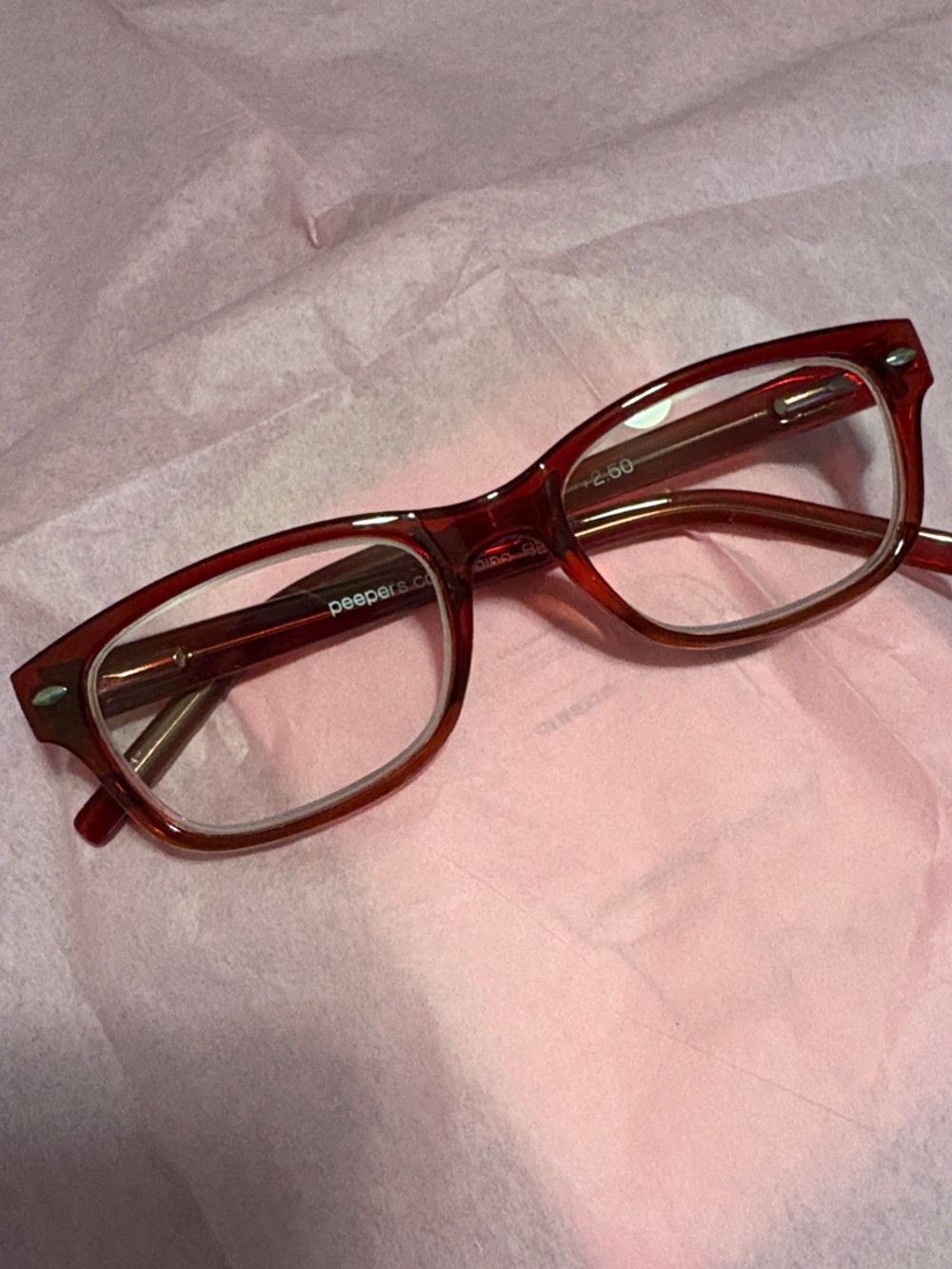 Peepers Red Rectangle Glasses